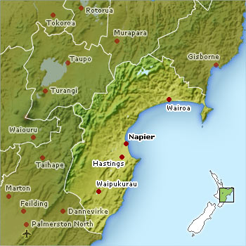 Hawke's Bay location map