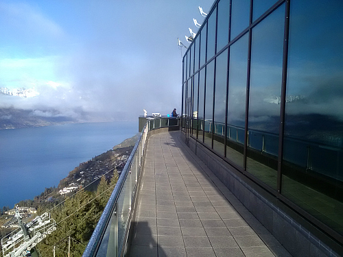 The main viewing deck at the Skyline Gondola complex Queenstown. Awesome views.