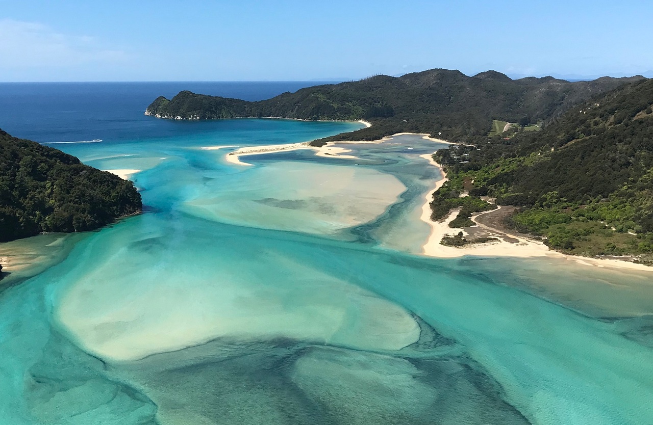 Awaroa Bay from above - pic courtesy www.nelsontasman.nz