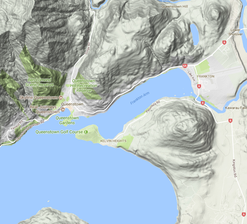 Map of Queenstown Image Copyright Google 2017